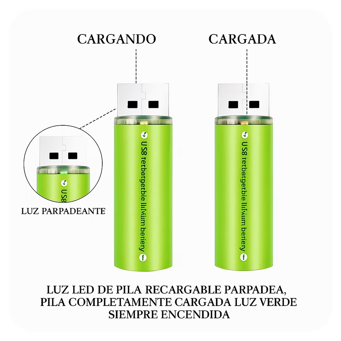 Pilas AA USB Recargables X2